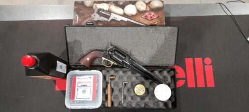 KIT COMPLET PIETTA REPLIQUE 1858 REMINGTON ACIER CAL.44 + Poudre + Amorce ...