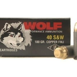 CARTOUCHES WOLF CAL. 40 S&W 180 Grs. FMJ