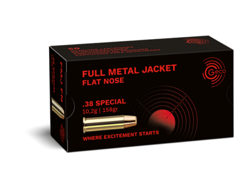 MUNITIONS GECO CALIBRE .38 SPECIAL FMJ Flat nose 158 GRS BOÎTE DE 50
