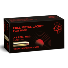 MUNITIONS GECO CALIBRE .44 REM MAG Full Metal Jacket Flat Nose 14,9g/230gr BOÎTE DE 50