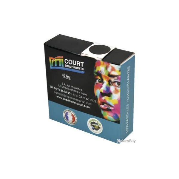 Gommette 15mm noire Pastille Pour Cible par 1000