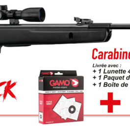 Pack Carabine Big Cat + Lunette 4×32 LC + 100 cibles + 250 plombs Match Gamo CAL4.5 19.9J