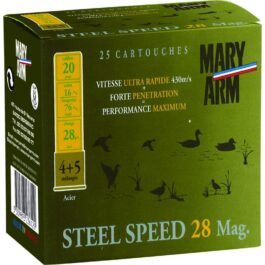 CARTOUCHE DE CHASSE MARY ARM STEEL MAGNUM 28 BJ – CALIBRE 20/76 – plomb 4+5