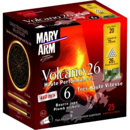 CARTOUCHE DE CHASSE MARY ARM VOLCANO 26 BJ HP – CALIBRE 20 – plomb 6