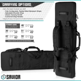 Savior Equipment – Housse double carabines SAVIOR URBAN WARFARE RIFLE Noir 55″