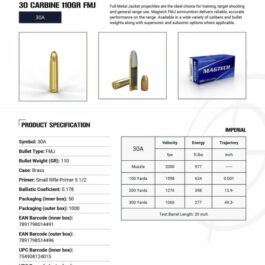 CARTOUCHES MAGTECH 30 CARBINE 110GR FMJ