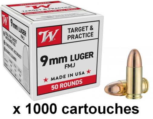 Munitions WINCHESTER FMJ CALIBRE 9 mm Luger / 9 x 19 / 9 mm para 124 GRS – Image 5