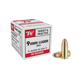 Munitions WINCHESTER FMJ CALIBRE 9 mm Luger / 9 x 19 / 9 mm para 124 GRS X 50