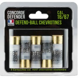 5 cartouches Defend-Ball cal. 16/67 chevrotines Elastomere CONCORDE