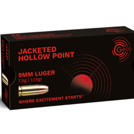 Munitions GECO cal.9mm PARA JHP Hollow Point 115 Gr