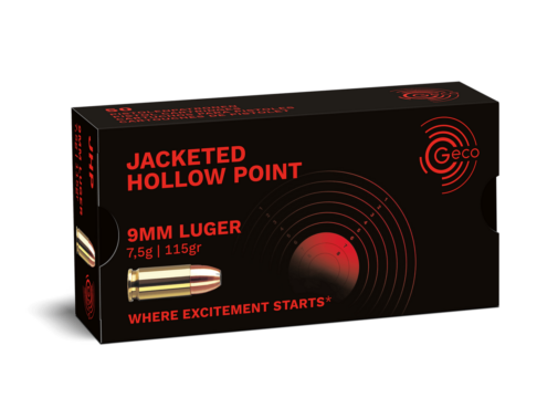 Munitions GECO cal.9mm PARA JHP Hollow Point 115 Gr