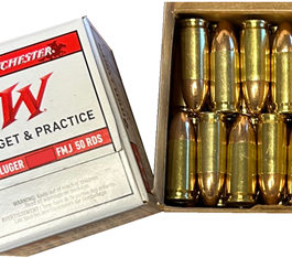 Munitions WINCHESTER FMJ CALIBRE 9 mm Luger / 9 x 19 / 9 mm para 124 GRS BOÎTE DE 50