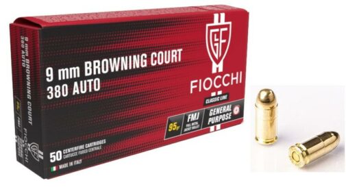 Munitions FIOCCHI Cal 380 Auto - 9mm Short 95Gr Fmj