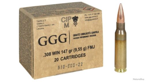 600 cartouches GGG 308 Win./147 gr FMJ