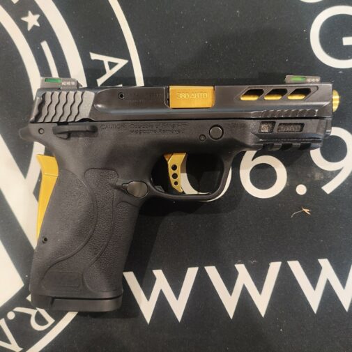 Pistolet S&W M&P 380 Shield M2.0 Performance Center Gold Ported Barrel Occasion – Image 4