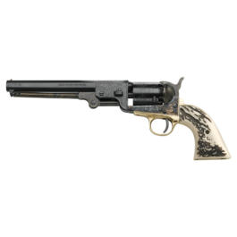 Revolver à Poudre Noire Pietta 1851 Navy Yank Acier Deluxe Stag”YANDL36STAG” Cal.36