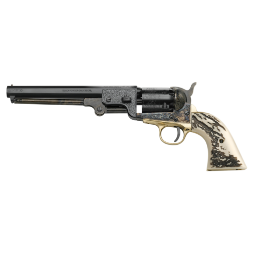 Revolver à Poudre Noire Pietta 1851 Navy Yank Acier Deluxe Stag"YANDL36STAG" Cal.36