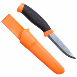 Poignard MORA “COMPANION” lame inox manche gomme étui rigide NOIR/ORANGE