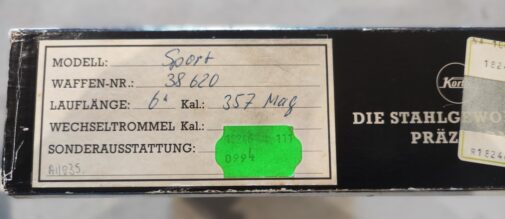 Revolver KORTH Sport 6" cal.357 mag -  OCCASION – Image 6