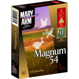 CARTOUCHE DE CHASSE MARY ARM MAGNUM 54 BJ LAITONNE  – CALIBRE 12 Magnum