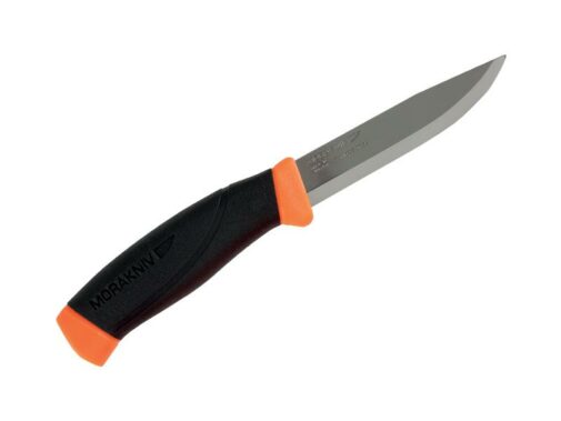 Poignard MORA "COMPANION" lame inox manche gomme étui rigide NOIR/ORANGE – Image 3