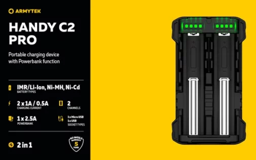 Armytek, Chargeur Handy C2 Pro – Powerbank – Batteries Li-ion, IMR et Ni-Mh – Image 5