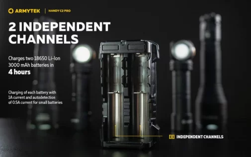 Armytek, Chargeur Handy C2 Pro – Powerbank – Batteries Li-ion, IMR et Ni-Mh – Image 3