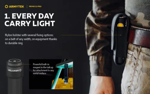 LAMPE ARMYTEK Prime C2 PRO Magnet USB – 2400 Lumens – Image 2