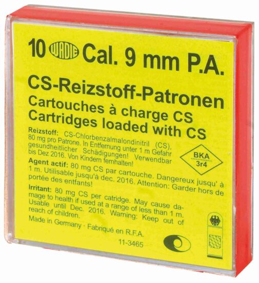 Boîte de 10 cartouches 9 mm PA à gaz CS