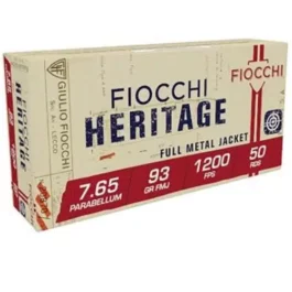 CARTOUCHES Fiocchi Heritage FMJ 93 grains – 7.65 Parabellum