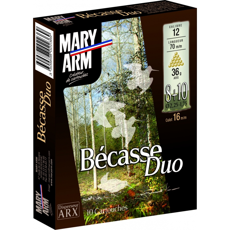 BECASSE DUO CAL cal 12 - Bourre Arx - 36g - Plomb Durci