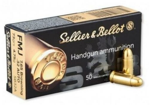 CARTOUCHES SELLIER BELLOT cal.7,65 mm (.32 Auto) FMJ