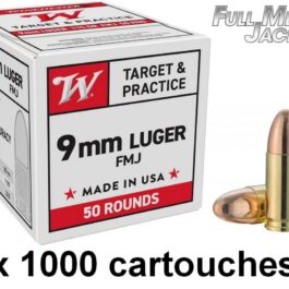 Munitions WINCHESTER FMJ CALIBRE 9 mm Luger / 9 x 19 / 9 mm para 124 GRS X 1000