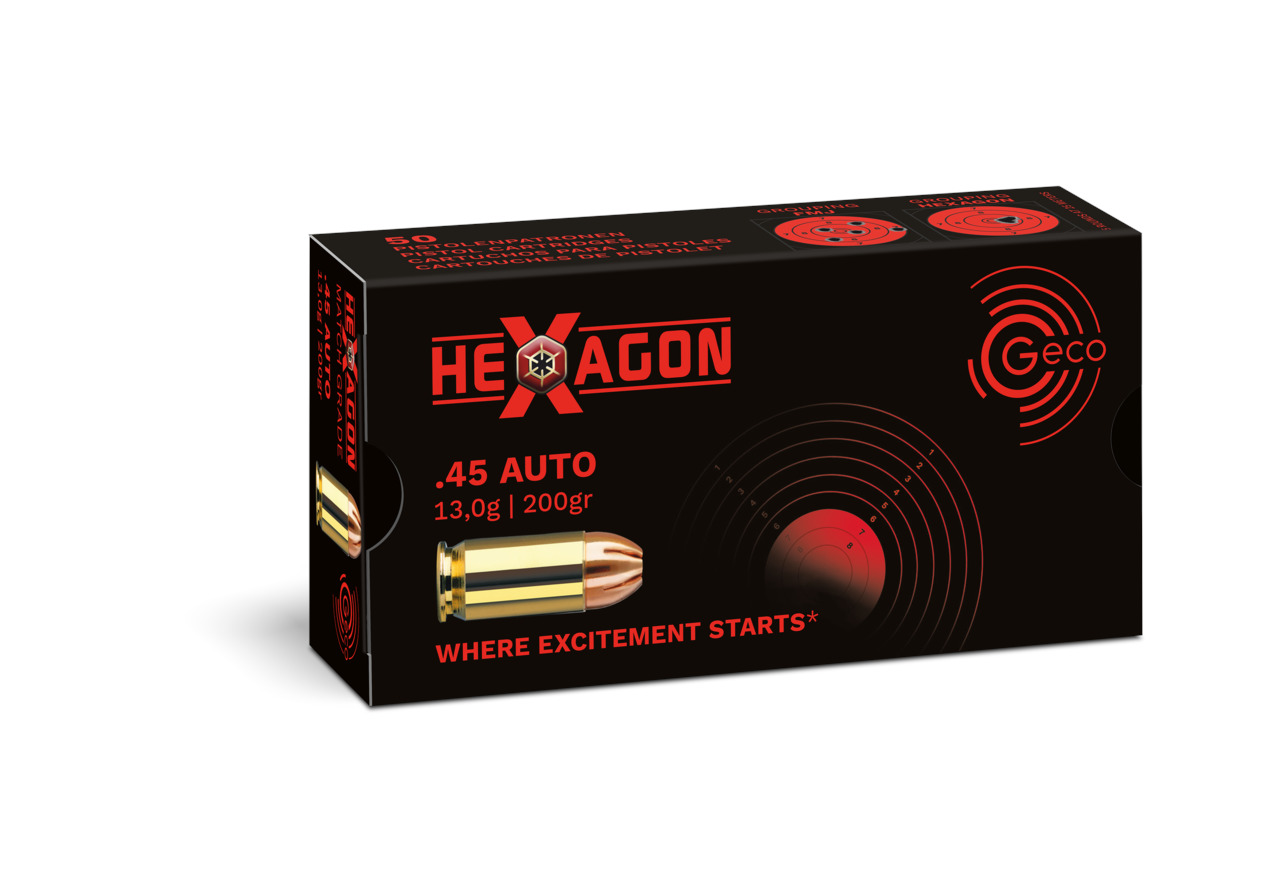 GECO .45AUTO 13.0g 200gr HEXAGON BTE 50PCS