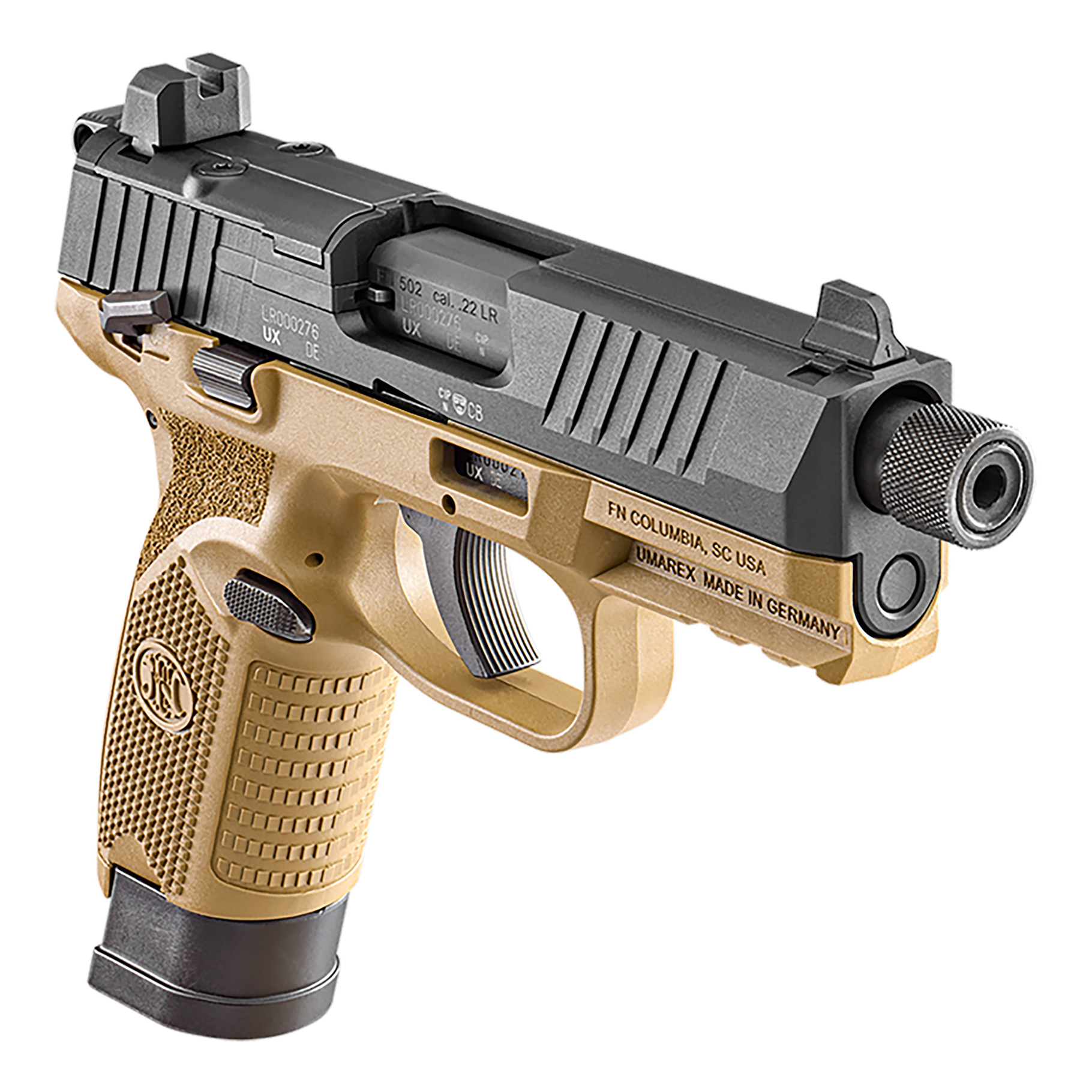 Pistolet FN Herstal 502 tactical noir FDE Bi-tone cal 22lr – Image 3