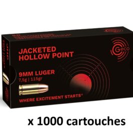 Munitions GECO cal.9mm PARA JHP Hollow Point 115 Gr/1000