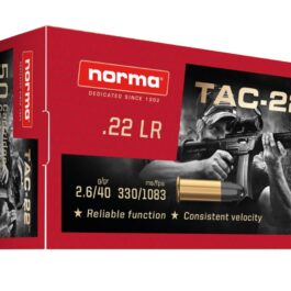 Cartouches Norma 22LR 2.6G/40GR TAC-22 LRN