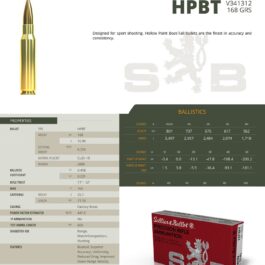 SELLIER & BELLOT CARTOUCHES SB 308 WINCHESTER HPBT 168GRS / 10,9G