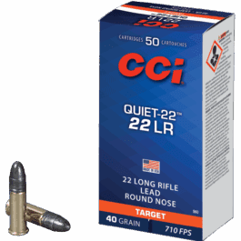 CCI C/22LR Quiet-22 40 grains – Boite de 50