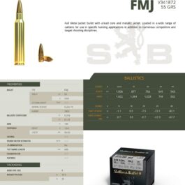 SELLIER & BELLOT CARTOUCHES SB 223 REM FMJ VRAC x100 55GR 3.6g