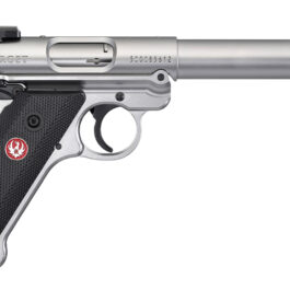 Pistolet RUGER MARK IV Target Inox 5″1/2 Fileté 1/2×28 calibre 22 Lr