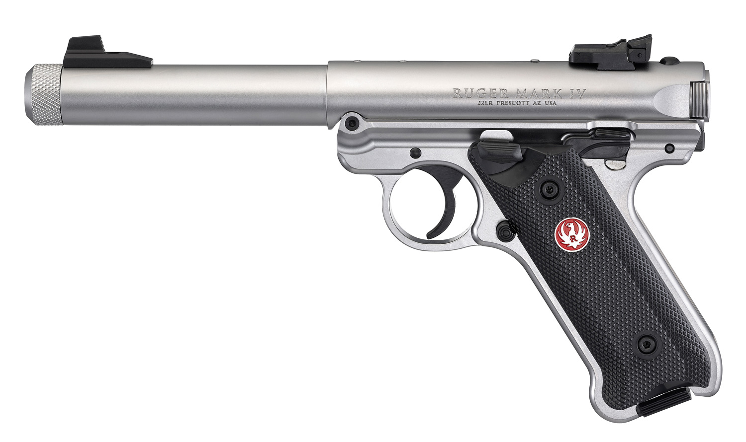 Pistolet RUGER MARK IV Target Inox 5"1/2 Fileté 1/2x28 calibre 22 Lr – Image 6