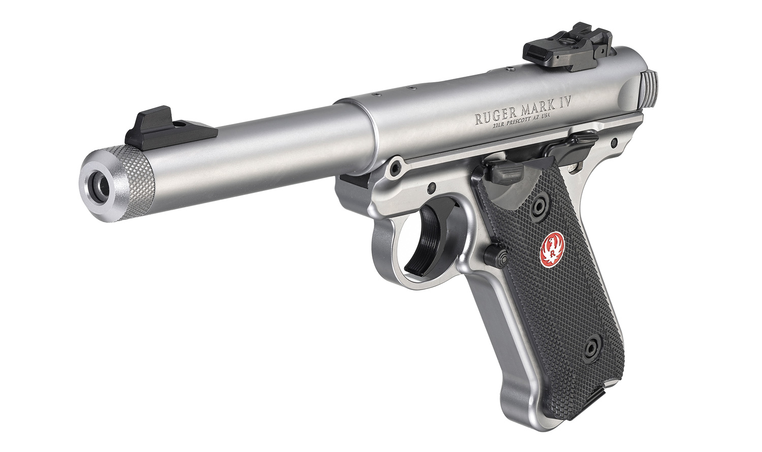 Pistolet RUGER MARK IV Target Inox 5"1/2 Fileté 1/2x28 calibre 22 Lr – Image 5