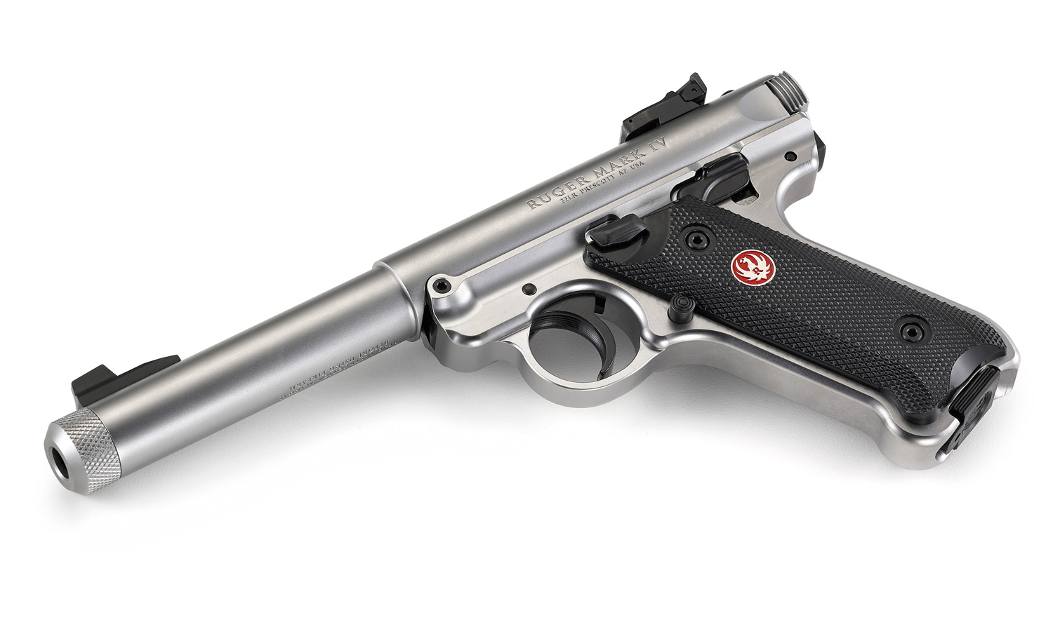 Pistolet RUGER MARK IV Target Inox 5"1/2 Fileté 1/2x28 calibre 22 Lr – Image 4