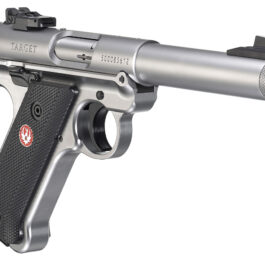 Pistolet RUGER MARK IV Target Inox 5″1/2 Fileté 1/2×28 calibre 22 Lr